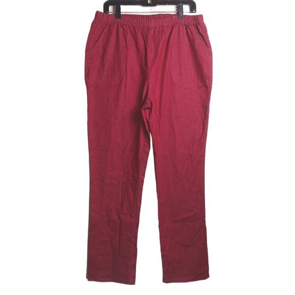 Blair Pull On Straight Jeans Women’s 16 Red High Rise Elastic Waistband 2 Pocket - Picture 1 of 4